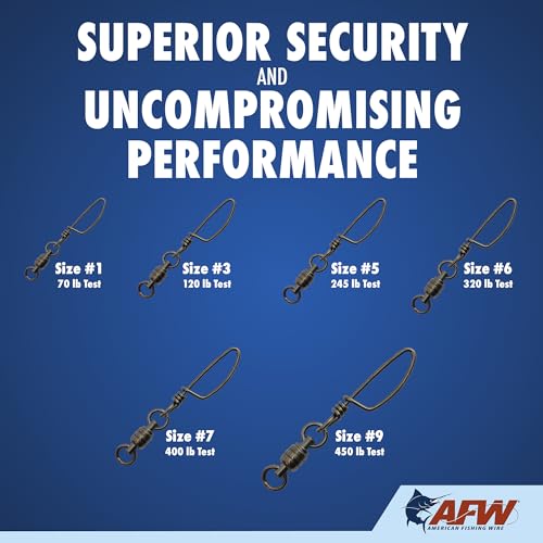 American Fishing Wire Stainless Steel Ball Bearing Snap Swivels with Double Welded Rings - size: #6 - 320lb, style: 2 Piece
