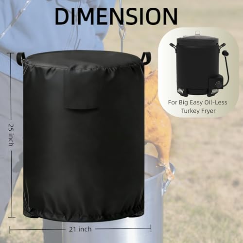 Turkey Fryer Cover, Waterproof Crawfish Boiler Cover for Big Easy Turkey Fryers,Protective Covers for Seafood Boil Pot and Burner Kit-21 D x 21" W x 25" H - size: 21" D x 21" W x 26" H
