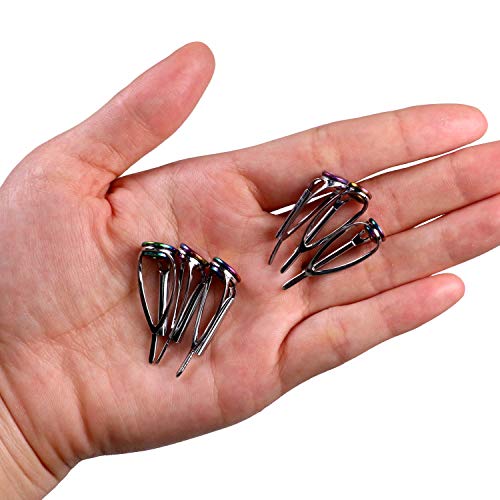 QualyQualy Fishing Rod Tip Repair Kit 40pcs/75pcs Fishing Rod Guides Stainless Steel Ceramic Ring Rod Tip Guide Replacement Baitcasting Fishing Rod Repair Kit - color: C - Rod Tip 40Pcs