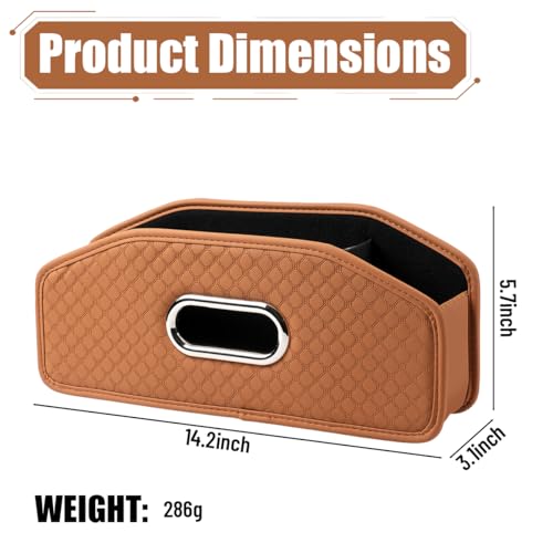 Car Seat Back Organizer, 4-in-1 Backseat Headrest Storage Box with 2 Cup Holder Hooks Tissue Box, Multifunctional Seat Back Storage Organizer for Hold Phones Drinks Bags, Universal Fit (Brown) - color: Brown