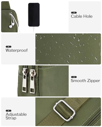 CHOLISS Small Sling Bag for Women and Men, Crossbody Bags Trendy Fanny Packs Chest Bag with Extended Strap - color: C03 Green - Upgrade
