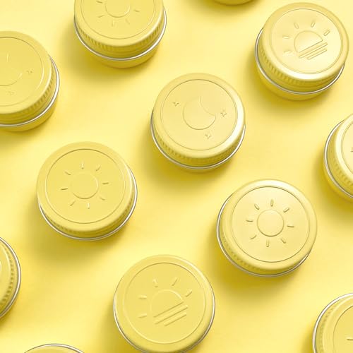Extra Small Single Pill Box for Purse (3 Pack), Aluminum Screw Top Pill Container, 3 Times a Day Portable Waterproof Single Pill Case for Vitamins, Fish Oils, Supplements (Light Yellow) - color: Light Yellow