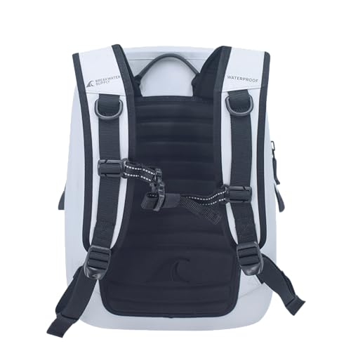Breakwater Supply™ Fogland Waterproof IP68 Submersible Backpack | Laptop Sleeve, Side Pockets, Airtight Zippers for Outdoors, Travel, Kayaking, Hiking, Daypack, Unisex TPU Dry Bag (Fog White, 20L) - color: Fog White, size: 20L