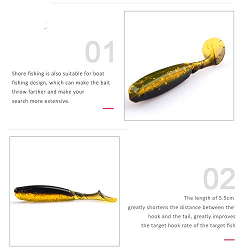 2.16in PVC Artificial Crappie Bass Bait with Paddle Tail 0.08oz.Shad Swimbaits 10-Pack Soft Baits Sea Ocean River Lake Streams Catfish Trout Pike Snapper Walleye - color: D 10pcs
