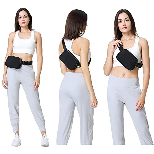 VOROLO Fanny Pack For Women And Men Crossbody Bag Belt Bag Black | Adjustable Strap Graduation Gifts Lightweight Travel Running - color: Black
