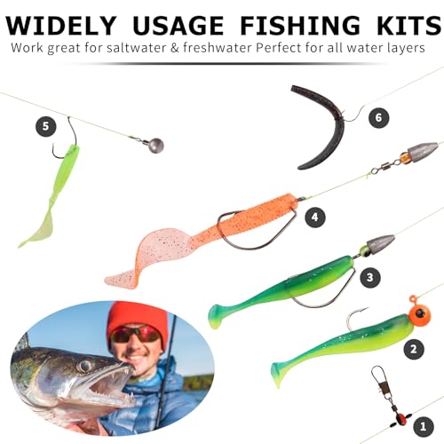 TRUSCEND Complete Fishing Lures - Tackle Box with Tackle Included - Crankbaits, Minnows, Frogs, Vibes, Poppers, Spinners, Spoons, Soft Baits, Hooks & Weights Accessories Kit for Bass Panfish Trout - color: E-203pcs Economic Kit