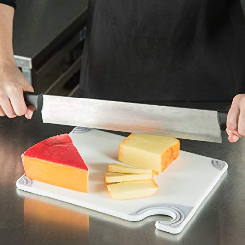 San Jamar Saf-T-Grip Plastic Cutting Board with Safety Hook, 9" x 12" x 0.375", White - color: White