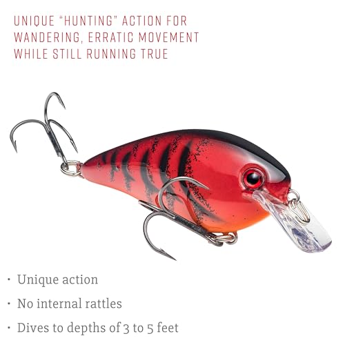 Strike King KVD 1.5 Hard Knock Fishing Lure, 3/8 oz, 3D Lifelike Eyes - color: 450 - Delta Red, size: 1.5-Ounce