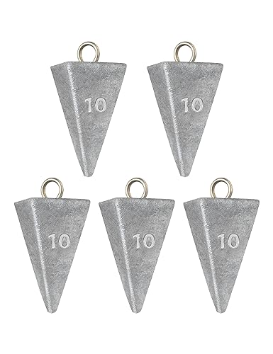 BLUEWING Pyramid Sinkers Lead Fishing Weights 1oz,2oz,3oz,5oz,8oz,10oz,12oz,16oz,32oz for Saltwater - style: #12 10oz, 3 Pack