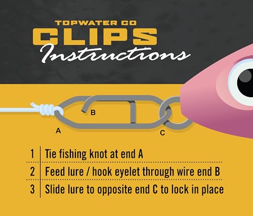 Top Water Co. Fishing Speed Clips - Durable Stainless Steel, Fast Lure Connector (Multiple Sizes) - size: Large 120lb