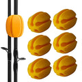 6pcs Fishing Rod Holder Straps, 5 Hole Fishing Tackle Ties, Silicone Stretchy Rod Holder, Fishing Rod Tie Holder Egg Shaped Binder for Outdoor Fishing yellow - color: yellow
