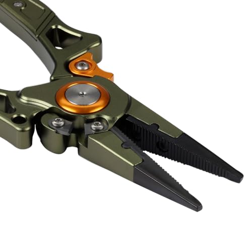 Line Cutterz Elite Saltwater Fishing Pliers, Patented Ceramic Braid and Line Cutter, Hook Remover, Sheath and Lanyard | Integrated Ceramic Blade Cutting Slot In Handle - size: Standard Tip