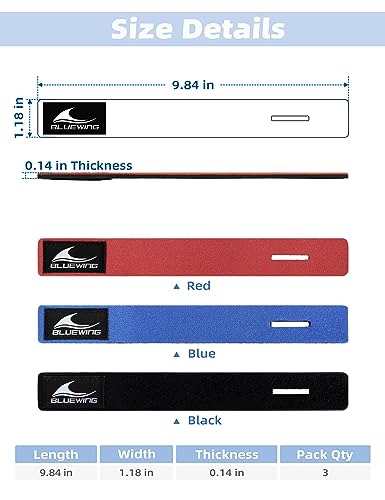 BLUEWING Fishing Rod Wraps Belts Pole Straps 9.8inch 3pcs Elastic Fish Rod Ties Jig for Spinning and Casting - color: Black