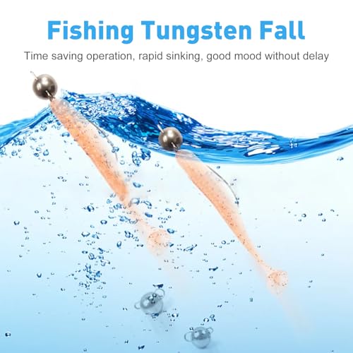 Fpeinc Tungsten Alloy Fishing Weights Sinkers Swivel Ball Sinkers, 5PCS Lead Free Double Ring Sinkers 1g-8g High Stiffness Weights Cannonball Sinkers for Saltwater Fishing - size: 4 gram