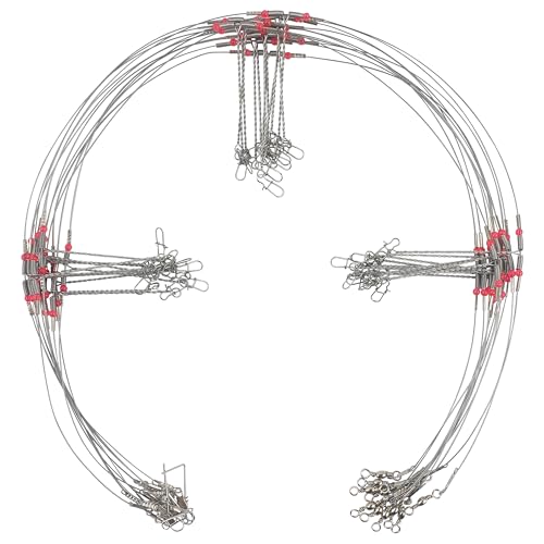 Fishing Leaders Saltwater Tackle Surf Fishing Rigs Bottom Hi-Low Rig High Strength Wire Leader Line with Swivel Snaps Beads Gear Equipment for Lures Bait Hooks - size: 3 arm,12packs