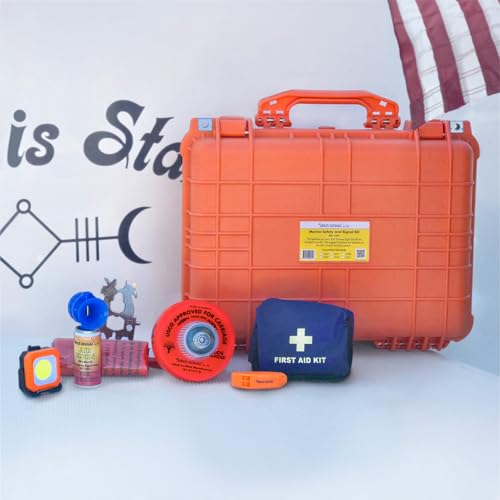 Sirius Signal MK-1001 Boating Safety Hard Case Kit - USCG Approved | Emergency SOS Kit, Includes Electronic Boat Flare Replacement, Complete Visual, Audible, and First Aid System - size: Hard Case