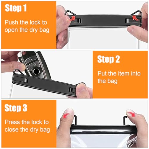 2 Pack Submersible Waterproof Wallet Dry Car Key Fob Case Bag,Swimming Surfing Water Sports Small Waterproof Pouch Holder for Door Ship Card Credit ID Card Driver Fishing License Cash Coins-Black - color: Black-2PCS