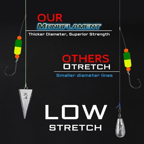 Pompano Rig Saltwater Surf Fishing Rigs – Double Drop Leader Rigs with Hooks, Floats, Beads & Snap – Easy Pre-Tied Terminal Tackle for Pompano, Whiting, Redfish - color: Assorted Colors–H, size: 12 Pack