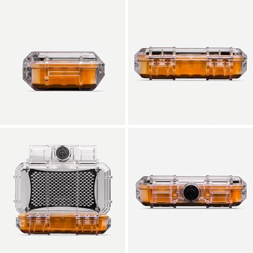 Evergreen 56 Clear Waterproof Dry Box Protective Case Colored Rubber Insert - Travel Safe/MilSpec/USA Made - Tackle Organization of Cameras, Phones, Camping, Fishing, Travel, Water Sports (Orange) - color: Orange