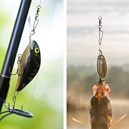 Snap Fishing Swivels Ball Bearing Black Nickel Ball Bearing Swivels Saltwater Heavy Duty Barrel Swivels for Freshwater Saltwater Fishing - size: Size 0+0 (18lb) 20 Pcs