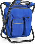 Kikerike Backpack Stool Cooler Chair Heavy Duty 300 LBS Max Load Portable Lightweight Stool Backpack Folding Fishing Cooler Seat for Camping Hunting Fishing - Dark Blue - color: Dark Blue