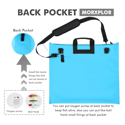 MORXPLOR Fish Bag Heavy Duty Tournament Fishing Weigh in Bag 26x23 19x34 inches - color: 23inch Lake Blue