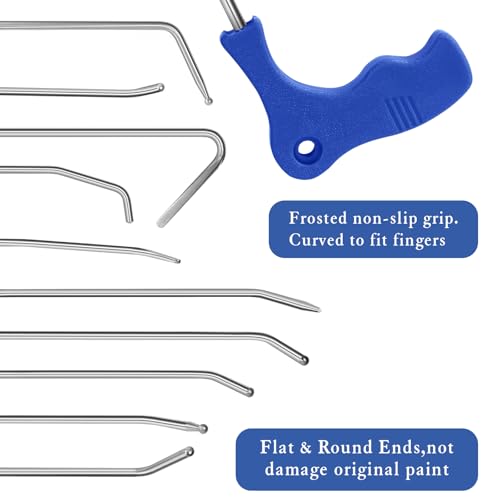 LadyRosian Paintless Dent Repair Rods 27PCS Kit Stainless Steel Repair Tool for Car Auto Body Dents Hail Damage Removal Set - color: B kit