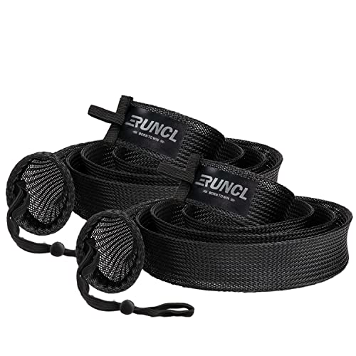 RUNCL Fishing Rod Sleeves & Reel Bags, Spinning/Casting Rod Socks & Spinning/Baitcasting Reel Covers - Protection Solution, Space Saver, Perfect Storage - Fishing Pole Sleeves & Reel Pouch (2 Pack) - color: Casting Rod Sleeves*2pcs,(Black)