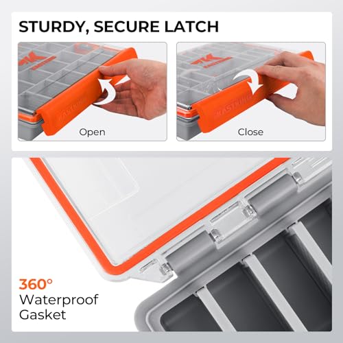 KastKing HyperSeal Waterproof Tackle Box, Waterproof 3700 Tackle Trays, Fishing Tackle Box Organizer with Removable Dividers, Lure Box and Terminal Tackle Storage, 1 Pack - size: 3700 (1 Pack)