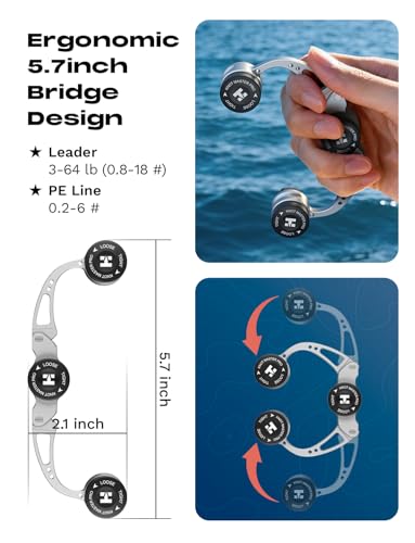 HOOK-EZE Fishing Knot Tying Tool | Protect from Fish Hooks | Tie Fishing Knots Easily, FG Knot Tying Tool, GT Knot Assist for Braid to Leader Connection, Adjustable Tension