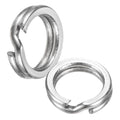 Split Rings Fishing [] - Stainless Steel Flattened Terminal Tackle Connector Lure Snap Split Ring Use for Freshwater Saltwater Loop - [] Tackle Hook Line Connector - size: 4# 28kg