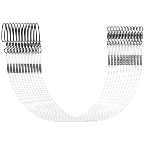 Fishing Leaders Fishing Fluorocarbon Wire Leader Line with Crane Swivels and Snap 20-50LB Fluorocarbon Leader Connector Tackle Lures Rigs or Hooks Fishing Leader Line for Saltwater Freshwater - size: 50lb-18" 12pcs