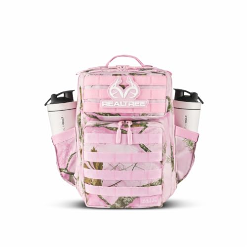 WOLFpak 15L Slim Tactical Gym Backpack (Realtree APX Flushing Pink) Durable 1000D Waterproof Oxford Material | Minimalist Daypack w/Laptop Pocket & Dual Cup Holders | - color: Realtree Apx Flushing Pink