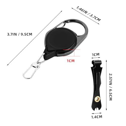 Fishing Fly Fishing Zinger Retractor, Fishing Knot Tool,Line Clipper Retractor for Fly Fishing, Freshwater Saltwater Angler Accessories Lightweight Durable Design - size: 1 Pcs+1 Single Cut