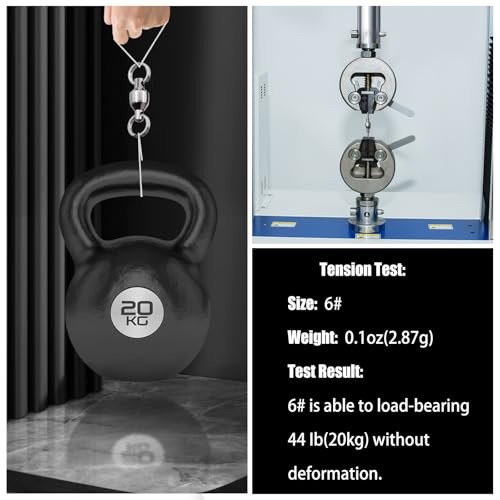 FishTrip Fishing Swivels with Split Rings, 25/50pcs Ball Bearing Swivel Speed Clips Stainless Quick Change Connector for Saltwater - size: Assorted_50pcs