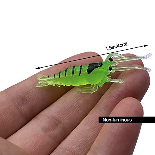 Wild.life® Trout Bass Crappie Scented Micro Grass Shrimp Lures Bait (Green)