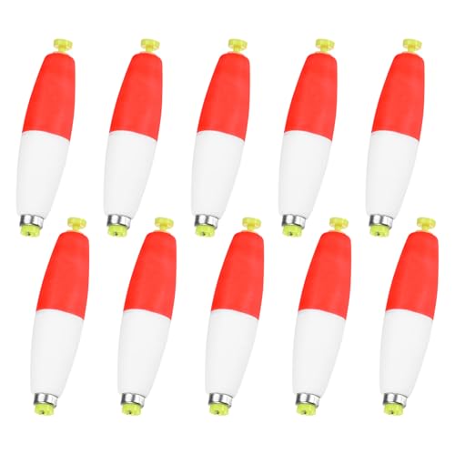 M METERXITY Pack Fishing Bobbers Floats, EVA Foam Weighted Bobbers, Clip-on Floats Slip Corks Floaters Strong Buoys - color: Red & White, size: 3.78" Length
