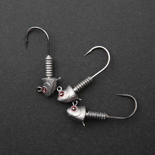 Swimbait Jig Heads with Stacked Cone Keeper, Minnow Style Eye Fishing Jighead 3/16 1/4 3/8 1/2oz (15 PCs) - color: Raw, size: 1/4oz - 3/0 - 15 pack