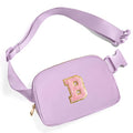 Gitus Initial Belt Bag Fanny Pack Crossbody Bag for Girls Birthday Gifts Age 8-10 Teen Girl Gifts Trend Stuff Personalized Letter Gifts for Daughter Sister (Lavender-B) - color: Lavender, style: B