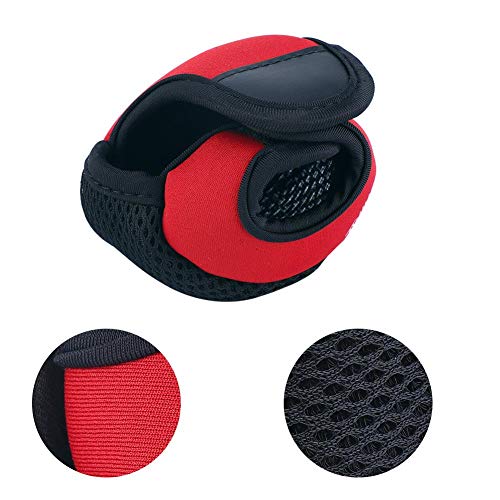 Baitcast Reels Cover Case, Elastic Nylon & Neoprene Materials Breathable Baitcasting Reel Protector Soft Protective Cover Bag for Fishing Wheels - color: Red