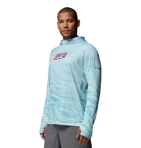Columbia Men's Pfg Super Terminal Tackle Vent Hoodie - color: Marine Light Currents Fade, size: X-Small