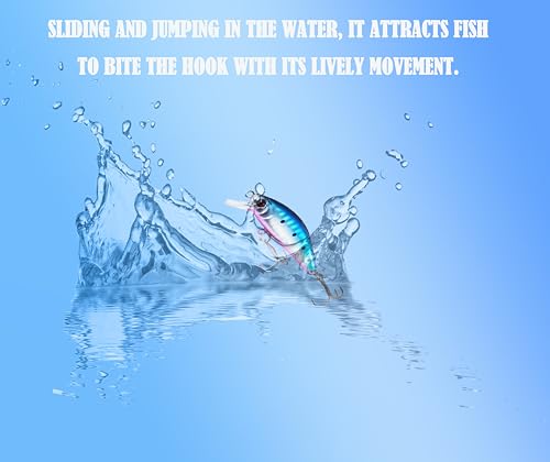 Bass Fishing Lure Lures Kit-Jerkbaits for Shallow Diving Crankbait 45-Degree Bill 3D Eyes,Loud Rattle Saltwater Catfish Trout Lure Artificial Crankbait - color: 10pcs minnow lures with bill