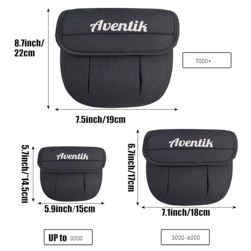 Aventik Fishing Spinning Reel Cover Pouch, Fishing Reel Protective Case, Compatible with 3000-7000 Series Spinning Reels Storage, 3 Sizes Choices (3 PACK, M(3000-6000)) - style: 3pack-m(3000-6000)