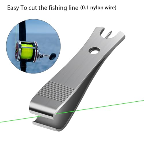 3 Pcs Fishing Line Cutter, Stainless Steel Nipper with Hook Eye and Knot-Untying Needle, Multi Functional Fishing Accessories Tools (Silver & Black)