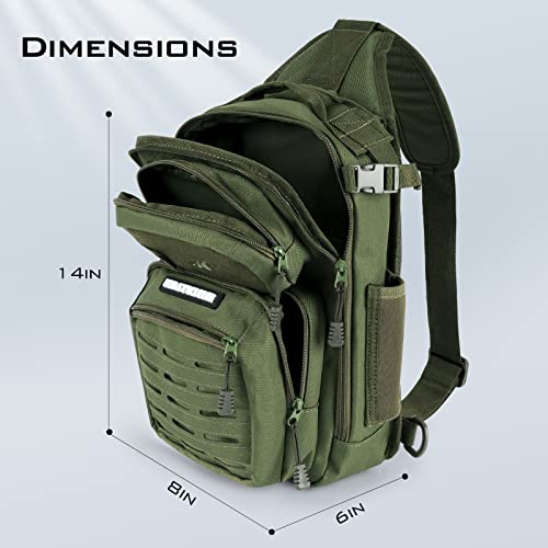 KastKing BlowBak Tactical Sling Tackle Bag-Lightweight Fishing Backpack Storge Fishing Gear and Equipment,Gift for Men - color: E: Green（14” X 8” X 6”）, size: Standard