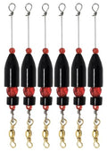 Reaction Tackle Carolina Rigs for Bass Fishing- Freshwater Saltwater - Brass Pre Rigged Kit- Fishing Weights Barrel Sinkers 6-Pack - color: Black, size: 1/4 Oz