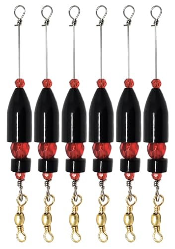 Reaction Tackle Carolina Rigs for Bass Fishing- Freshwater Saltwater - Brass Pre Rigged Kit- Fishing Weights Barrel Sinkers 6-Pack - color: Black, size: 3/8 Oz