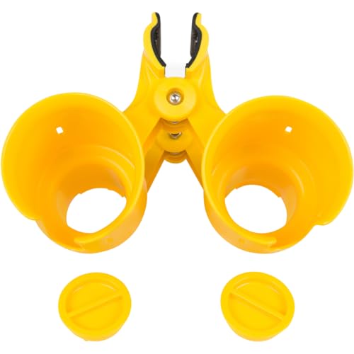 ROBOCUP, (Yellow), Patented Clamp On Boat Cup Holder |Multifunction Dual Drink Caddy for Fishing Poles, Tools, Net, Gaff |Portable Storage for Boating, Beach, Umbrellas, Golf Carts, Strollers - color: Yellow, size: Standard Spring