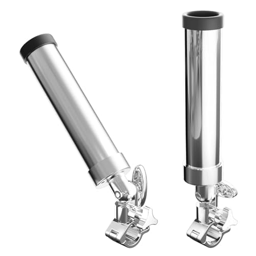 Boat Fishing Rod Holder, 360 Degree Marine Grade Stainless Steel 316 Adjustable Swivel Fishing Pole Holders, Deck Mount and Rail Mount Fishing Rod Bracket - style: 25mm Rail Mount