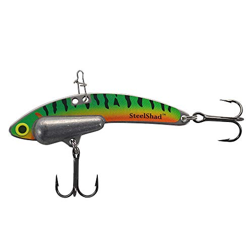 SteelShad - Heavy Series 1/2 oz. Bass Fishing Lures - Lipless Crankbait for Freshwater Fishing - Perfect for Smallmouth & Largemouth Bass, Walleye, Pike & Trout - Heavy Series - color: Perch (Firetiger)